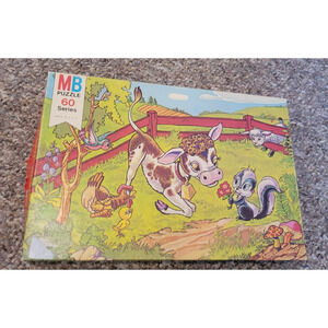 Vtg 1977 Milton Bradley MB Farm Scene Puzzle 60 Piece 17"x11" Complete #4493-9